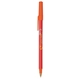aerial view a red barrel & orange trim bic round stic ballpoint pen - promotional pens, image 2 of 3