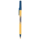 aerial view a yellow barrel & blue trim bic round stic ballpoint pen - promotional pens, image 2 of 2