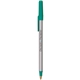 aerial view a silver barrel & teal trim bic round stic ballpoint pen - promotional pens, image 2 of 2