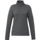 aerial view a heather dark charcoal (988) womens dayton classic fleece half zip pullover, image 1 of 5