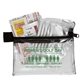 aerial view a clear del monte 13 piece golf kit components inserted into zipper pack, image 2 of 5
