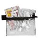 aerial view a clear del monte 13 piece golf kit components inserted into zipper pack, image 3 of 5