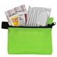 aerial view a lime green del monte 13 piece golf kit components inserted into zipper pack, image 3 of 5