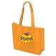 aerial view a orange non woven textured tote bag - full color, image 2 of 2