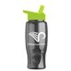 a transparent smoke bottle & lime green lid poly - pure - 27 oz transparent bottle with flip straw lid