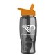 a transparent smoke bottle & orange lid poly - pure - 27 oz transparent bottle with flip straw lid