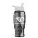 a transparent smoke bottle & white lid poly - pure - 27 oz transparent bottle with flip straw lid