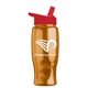 a transparent orange bottle & red lid poly - pure - 27 oz transparent bottle with flip straw lid