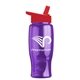 a transparent violet bottle & red lid poly - pure - 27 oz transparent bottle with flip straw lid
