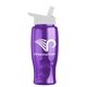 a transparent violet bottle & white lid poly - pure - 27 oz transparent bottle with flip straw lid