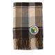 aerial view a brown and gray plaid blanket scarf, image 1 of 5