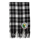 aerial view a black and white plaid blanket scarf, image 1 of 5
