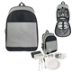 aerial view a black with gray lakeside picnic set cooler backpack, image 1 of 3