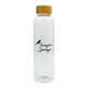 aerial view a clear 20 oz conroy glass bottle, image 1 of 2