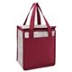 aerial view a burgundy fresno non - woven cooler bag, image 1 of 3