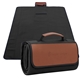 aerial view a black with brown premium roll - up picnic blanket, image 1 of 2