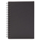 aerial view a black neoskin(r) hard cover spiral journal notebook, image 1 of 4