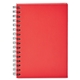 aerial view a red pms 1797 neoskin(r) hard cover spiral journal notebook, image 1 of 3