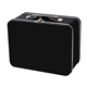 aerial view a black retro metal lunch box, image 1 of 4