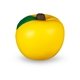 aerial view a yellow apple shape super squish stress ball sensory toy, image 1 of 4