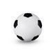 aerial view a white-black soccer ball shape super squish stress ball sensory toy, image 1 of 6