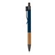aerial view a blue manoa ballpoint pen w / bamboo grip, image 1 of 3