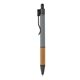 aerial view a grey manoa ballpoint pen w / bamboo grip, image 1 of 3