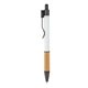 aerial view a white manoa ballpoint pen w / bamboo grip, image 1 of 3