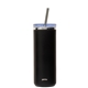 aerial view a black perka(r) trent 18 oz double wall, stainless steel hot / cold tumbler, image 1 of 8