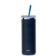 aerial view a navy perka(r) trent 18 oz double wall, stainless steel hot / cold tumbler, image 1 of 7
