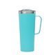 aerial view a light blue perka(r) winston 28 oz double wall, stainless steel travel mug, image 1 of 5