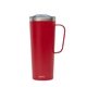 aerial view a red perka(r) winston 28 oz double wall, stainless steel travel mug, image 1 of 4