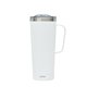 aerial view a white perka(r) winston 28 oz double wall, stainless steel travel mug, image 1 of 4