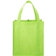 aerial view a lime green the hercules non - woven grocery tote - 13 x 14.5, image 1 of 4