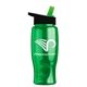 a transparent green bottle & black-with-green-spout lid poly - pure - 27 oz transparent bottle with flip straw lid