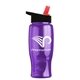 a transparent violet bottle & black-with-red-spout lid poly - pure - 27 oz transparent bottle with flip straw lid