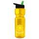 a yellow bottle & black-with-green-spout lid champion - 28 oz transparent bottle with flip straw lid and digital imprint