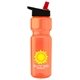 a orange bottle & black-with-red-spout lid champion - 28 oz transparent bottle with flip straw lid and digital imprint