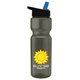 a smoke bottle & black-with-blue-spout lid champion - 28 oz transparent bottle with flip straw lid and digital imprint