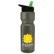 a smoke bottle & black-with-green-spout lid champion - 28 oz transparent bottle with flip straw lid and digital imprint