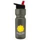 a smoke bottle & black-with-red-spout lid champion - 28 oz transparent bottle with flip straw lid and digital imprint