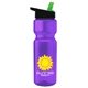 a violet bottle & black-with-green-spout lid champion - 28 oz transparent bottle with flip straw lid and digital imprint