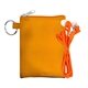 aerial view a orange tall stretchy ear bud pouch, image 1 of 2