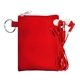 aerial view a red tall stretchy ear bud pouch, image 1 of 2
