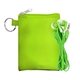 aerial view a green tall stretchy ear bud pouch, image 1 of 2