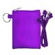 aerial view a purple tall stretchy ear bud pouch, image 1 of 2