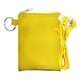 aerial view a yellow tall stretchy ear bud pouch, image 1 of 2