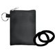 aerial view a black stretchy hair tie pouch, image 1 of 2