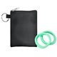 aerial view a mint stretchy hair tie pouch, image 1 of 2
