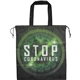 aerial view a custom full color drawstring tote bag, image 1 of 3